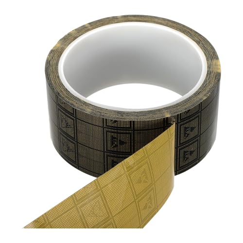 Image of PATIKIL Antistatic Tape, 2.36 Mil Thick, 1-3 /4 Inch x 39 Yards Conductive Adhesive Grid ESD Tape for Circuit Board Laptop Mobile Phone Communication Electronics Parts, Black /Yellow