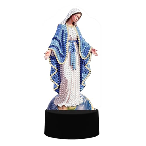 Veilleuse Vierge Marie en broderie diamant Pigboss, le cadeau créatif idéal