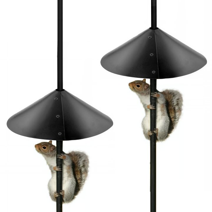 2 Pack Squirrel Baffle for Bird Feeder Pole，Keeps Squirrels Away from Bird Feeder Rods, (19 inch)