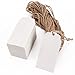 Produktbild Surepromise 100xAnhänger Etiketten Geschenkanhänger 4X9cm Weiß mit 20m Jute Schnur für Hochzeit Geschenke zum Basteln als Preis-Etiketten