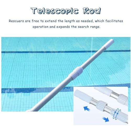 Gancho de seguridad para piscinas con pértiga telescópica de alta resistencia 6