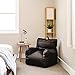 Big Joe Dorm Bean Bag Chair with Drink Holder and Pocket, Black Smartmax, Durable Polyester Nylon Blend, 3 feet