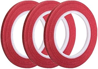 3 Pack 1/4" inch by 60yard Painters Tape, Masking Tape with Thin Narrow Finishing & 14 Day Easy Removal Trim Edge-Red
