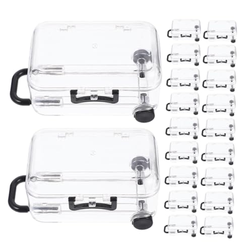 EXAOMBLE 24個入りプラスチック製ミニスーツケースキャンディボックス 透明