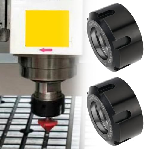 LT Easiyl 2 Stück Klemmmuttern ER32 M40 x 1,5 Durchmesser 49,5 mm Öffnung 27 mm für CNC-Fräsbohrfutter Drehmaschinen Werkzeughaltermuttern ER32 Farbe Schwarz