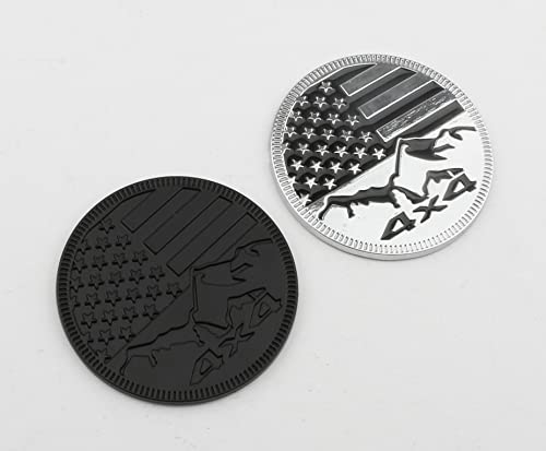 Image of CONGCONG for Jeep Emblem babge Snow Mountain Emblem 4x4 Metal Automotive Badge Specifically Designed for The Jeep Wrangler Cherokee - Stick it Anywhere (Snow Mountain Dumb Black)