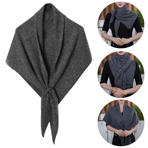 Women's Solid Color Shawl, Knitted Sweater Shawls, Knotted Cardigan Cape, Soft Triangle Shawl Wrap Poncho for Travel2