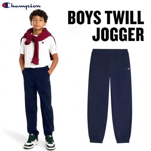 Champion Boys Regular Fit School Uniform Twill Jogger Pants Dark Navy - image 3