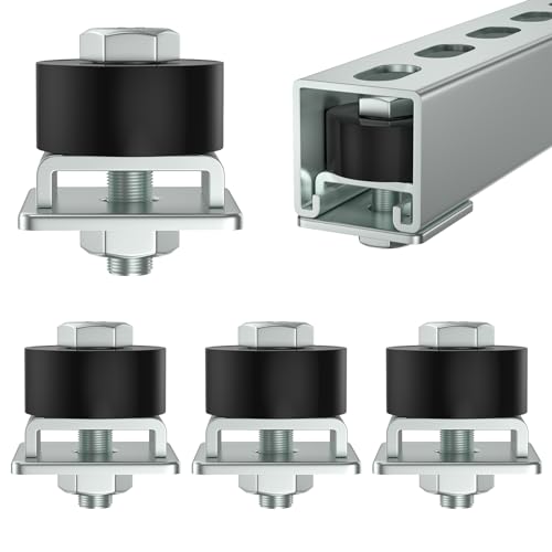 Image of SKTREX Trolley Roller Wheels Limit Trolley Assembly Positioning for Unistrut Strut Channel with 1-5/8" Wide and All 1-5/8" or Taller Strut Channel Pack of 4