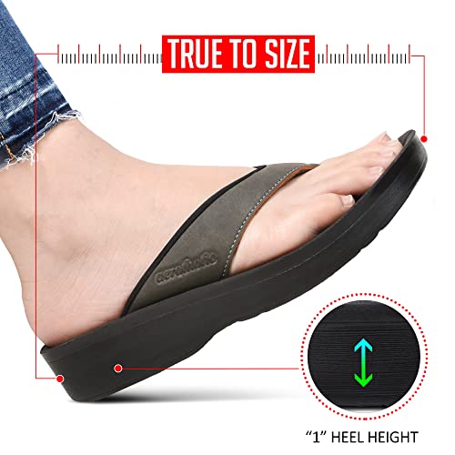 Image of AEROTHOTIC Comfy Arch Support flip flops for women Split Toe Stylish Cushioned Strap with non-slip footbed Walking Dressy Sandals Indoor and Outdoor