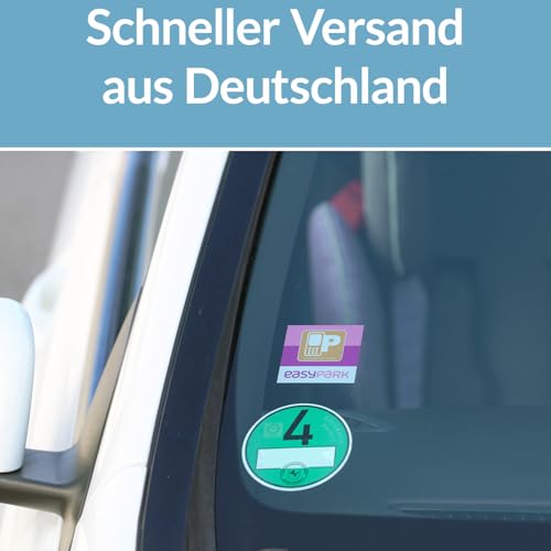 1x EASYPARK Aufkleber Easy Park Vignette APP Sticker Hinterglasaufkleber klein, KFZ Ticket Auto Parkplakette Parken (6 x 6 cm, UV Schutz, wiederablösbar, Made in Germany)