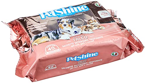 PORRINI Toallitas Higiene para Perro y Gato, Talco Aloe