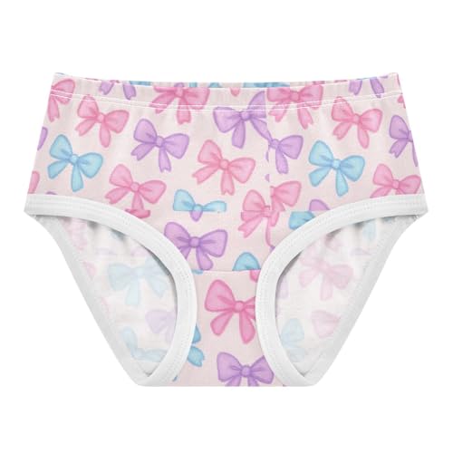 Joisal Girls Underwear Toddler 2t Cotton Panties Little Girl Fun Underpants Briefs Pastel Bow Blue Pink Purple