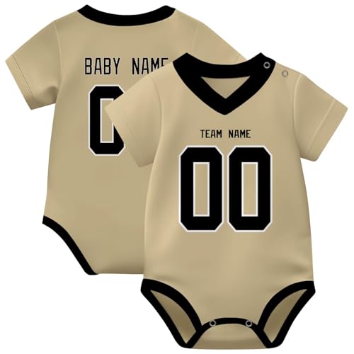Image of KREDE Baby Clothes Unisex Bodysuit Jersey Style Custom Name Number for Baby Boys