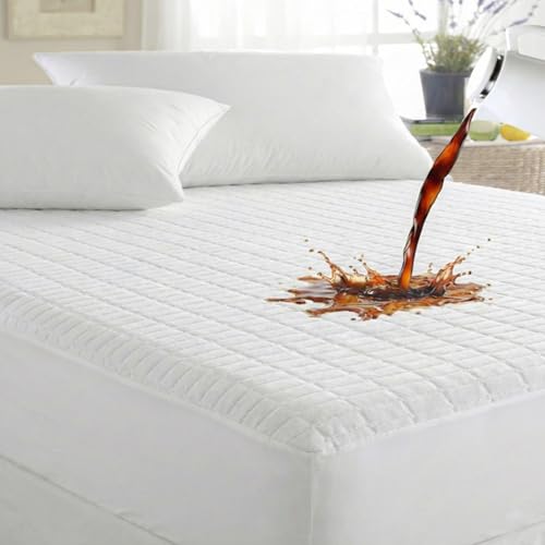 Image of Ayka 100% Waterproof Quilted Mattress Protector King Size 72x72 inch Breathable Noiseless Ultra Soft Fitted Bed Protector Mattress /Bed Cover (White, King (72 * 72 inch))