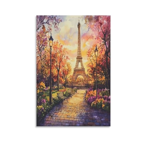 Impression giclée sur toile Tour Eiffel decoration murale moderne salon 50x75
