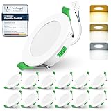 ALUSSO 12 Stück Einbaustrahler Led 68mm,4W LED Einbaustrahler Dimmbar AC 220-240V,Warmweiß 3000K Neutralweiß 4000K Kaltweiß 6500K IP44 Deckenspots für Badezimmer Küche Wohnzimmer,Weiß
