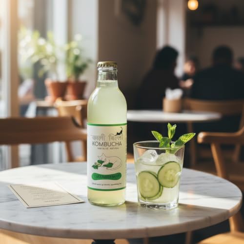 Image of KAALI BILLI Kombucha Cucumber Mint, Pack of 2 | Fermented Tea, All Natural, Gut Healthy Drink | 2 x 250ml | Vegan, Preservative free, Low calorie, Low sugar