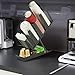 Samhe Cup and Lid Holder with Straw Organizer, 5 Compartment All Metal Adjustable Disposable Coffee Cup Dispenser Holder for Countertop Coffee Station Bar Office Breakroom