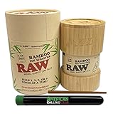 RAW Bamboo Six Shooter | 1 1/4 Size | Loader/Filler for PreRolled Cigarette Paper Cones, Includes SIX ARC Cigarette Savers