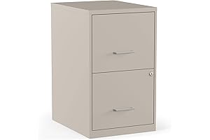 STAPLES 2 Drawer Vertical File Cabinet, Locking Letter, Putty/Beige