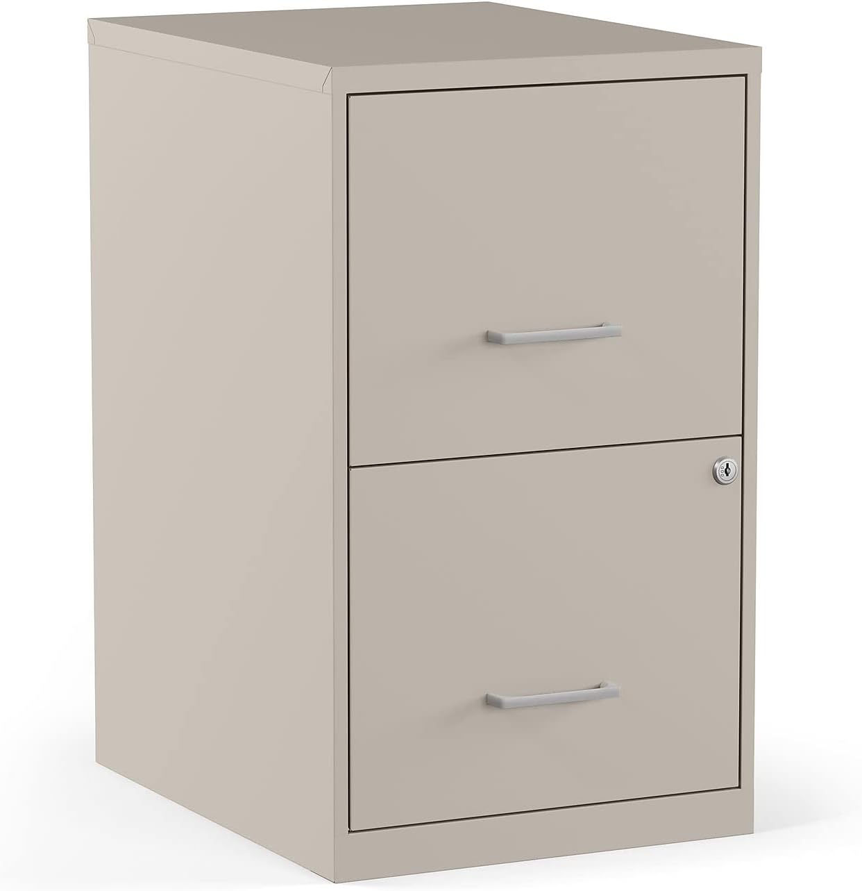 STAPLES 2806662 2-Drawer Vertical File Cabinet Locking Letter Putty/Beige 18-Inch D