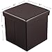 SONGMICS 15 Inches Ottoman with Storage, Footstool, Storage Ottoman, Synthetic Leather, 660 lb Load Capacity, for Dorm Room, Living Room, Bedroom, Brown ULSF10B