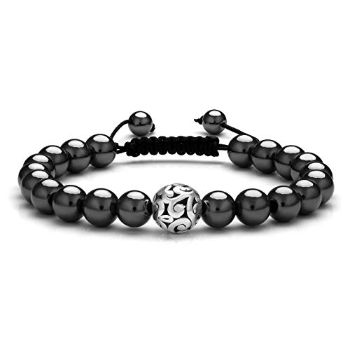 Top Plaza Healing Crystal Magnetic Stone Bead Braided Bracelet Adjustable Gemstone Beaded Bracelets Yoga Meditation Reiki Balancing Quartz Jewelry for Womens Mens
