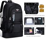 Large 65L Expandable Travel Backpack for Men/Women,Carry on Backpack Personal Item Travel Bag Waterproof Laptop Backpack(Black)