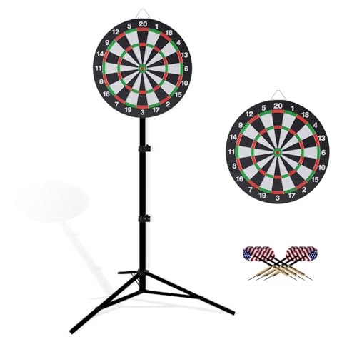 Dartboard with Stand, 34'-74' Adjustable Height...
