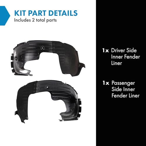 Image of TRQ Inner Fender Liner Set Compatible with 2020 Kia Optima KI1248164 KI1249164
