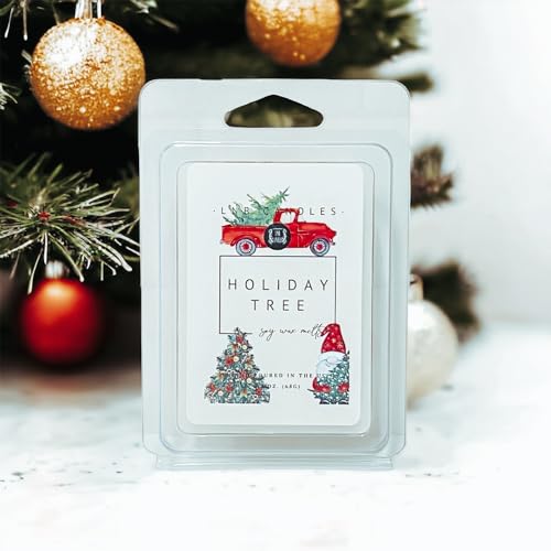 3 Pack Christmas Pine Holiday Tree Scent Wax Tarts Melts Long Lasting Soy Wax Clean Ingredients Made in USA Hand Poured 3 Pack 2.4 oz Each