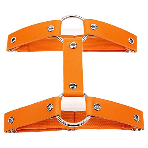 Adjustable Elastic Leather Leg Belt Leg Ring Body Harness2 Rows Punk Thigh Garter Belt