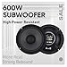 LOKLNEYK 6 Inch 600W Ultra-Thin Car Tuning Audio Speaker - Heavy Mid-Bass 2-Way Full Range Automotive Horn(4 Inch Black)