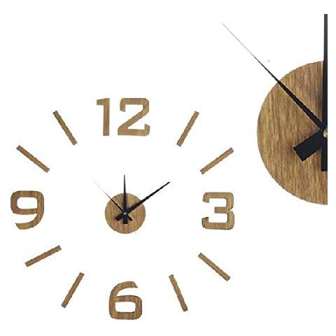 Dcasa Reloj Adhesivo Efecto Madera de Escritorio Cover