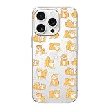 Blingy's for iPhone 16 Pro Case, Funny Shiba Inu Dog Pattern Cute Animal Cartoon Design Transparent Soft TPU Protective Clear Case (6.3 inch) (Shiba Inu #2)