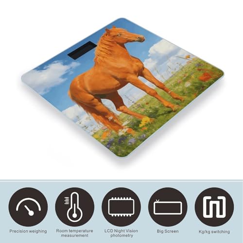 Báscula digital Orange Horse con pantalla LCD grande miniatura 3