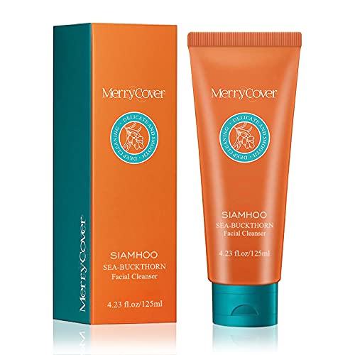 SIAMHOO Face Wash Refreshing Facial Cleanser with Natural Sea Buckthorn Deeply Clean Pore & Acne Oil Control Cleansing Skincare, 125ml