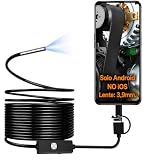 Telecamera di ispezione endoscopica 3in1, videoscopio con obiettivo da 3,9 mm, telecamera HD 1280*720P, 6 luci LED, cavo semirigido da 1,5 ml, impermeabile IP67, compatibile con Android, PC (non iOS)