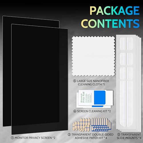 undefined [2-Pack] 27 Inch Privacy Screen for Computer Monitor 16:9 Aspect Ratio, Eye Protection Anti Blue Light Glare Shield, 27inch Removable Black Blackout Anti Spy Desktop Security Private Filter の商品画像 7