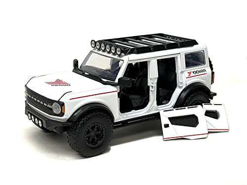 2021 Bronco White Jada 1/24 miniature de collection en métal avec galerie de toit