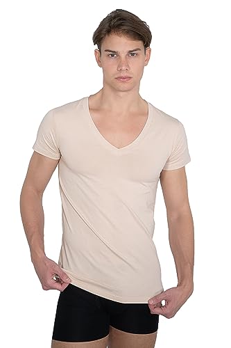 Invisible Organic Stretch Cotton Business Undershirt deep v-Neck2