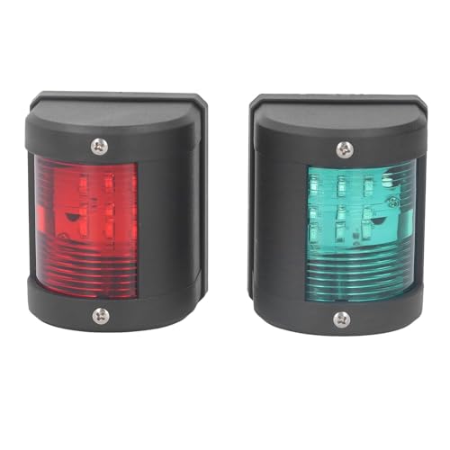 LiebeWH 2 uds. Luz LED Impermeable para Barco Marino 2nm Luz de Navegación Estribor Puerto Verde Rojo para Proa y Popa de Barcos Marinos