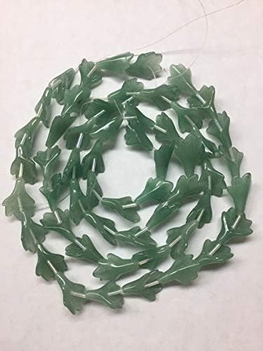 Hand Carved Natural Gemstone Lily Flower Beads 25mm, 18 pcs (Aventurine)