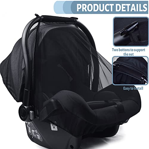 Mosquito Net For Baby Car Seats，Yvmvdv Baby Mosquito Net For Infant Car Seats,Infant Stroller And Bassinets,Portable Durable, Long-Lasting Infant Insect Shield Netting （Black #TOP1