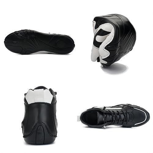 Explorer Hiking Shoes Soft Leather Slip On Shoes for Men Waterproof Casual Sneakers Non-Slip Breathable Chukka (Color : Black, Size : US11)2