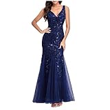 Cocktail Wedding Formal Party from Dress Womens Embroidery Mermaid Evening Party Maxi Dress Beaded S