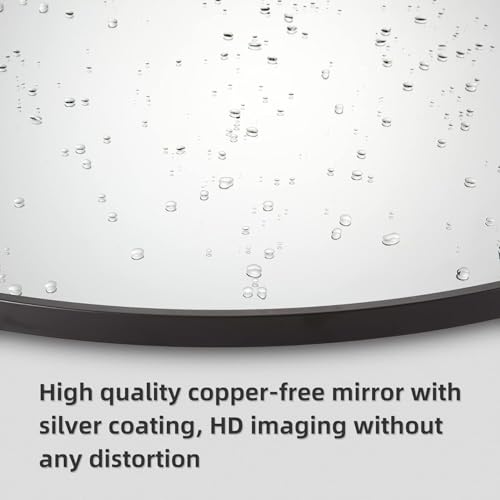 Image of Sidra Decor Round Wall Mirror with Black Metal Frame for Home Decoration | Circle Hanging Mirror for Bathroom, Living Room, Bedroom | Modern Vanity Wall Decor & wash Basin (Black 18 Inch)