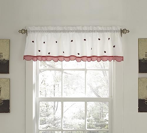 Today's Curtain Ladybug Meadow Valance 12"