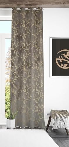 Image of Window Curtains 5 Feet Long for Living Room - Window Curtains Set of 1 Pcs Panel, Velvet Blackout & Stylish Parda for Home Decor & Office Grey Colour